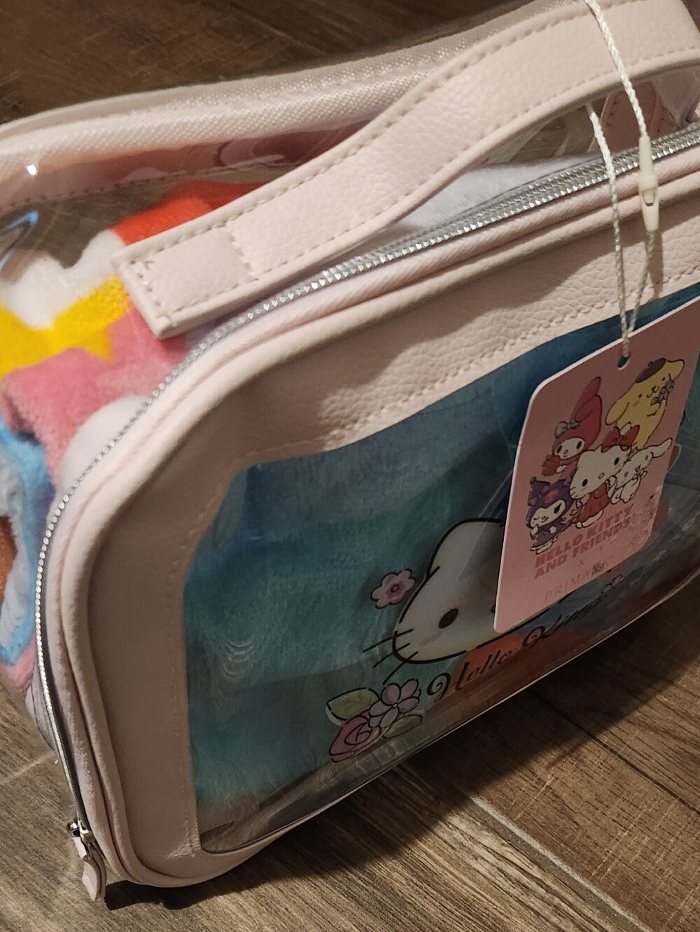 Hello Kitty Blue Pink Floral Cosmetic Bag and Beach Towel